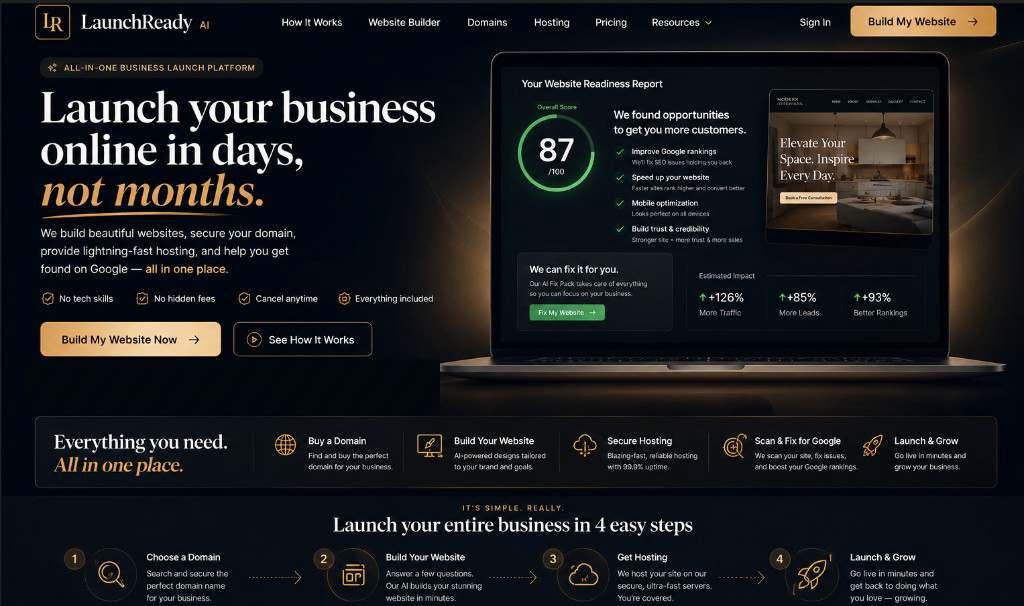 LaunchReady AI — laptop readiness report on the homepage